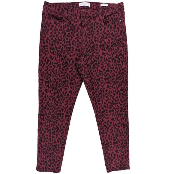 Sanctuary Social Standard Ankle Skinny Leg Jeans Women Size 14 Red Leopard - Picture 1 of 12